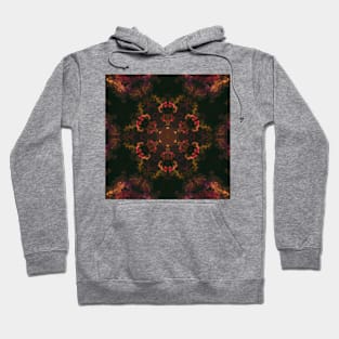 Psychedelic Hippie Flower Red Orange and Black Hoodie